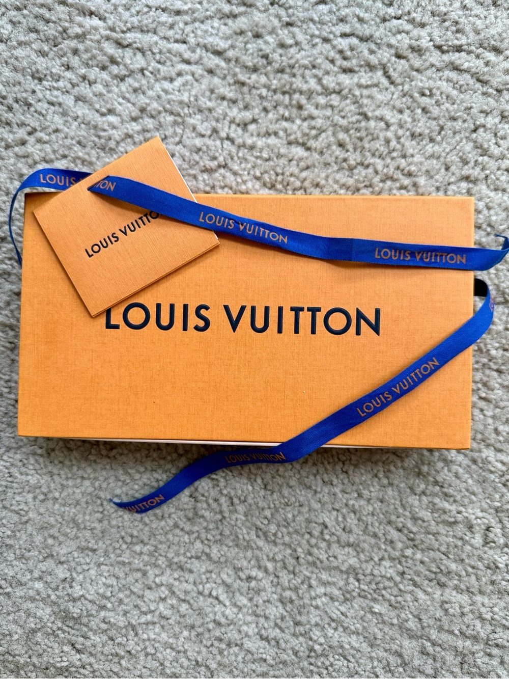 Louis Vuitton Orange Box with Ribbon Tissue Cards Authentic Packaging 11”
